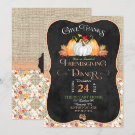 Kritskriftsrustika lantliga Friendsgiving-jubileum Inbjudningar