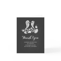 kritstavla moderna strandbröllop tack-kort