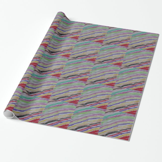 Krittegning Linjer Presentpapper (Utrullad)