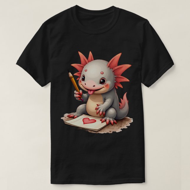 Kritzelande Axolotl T Shirt (Design framsida)