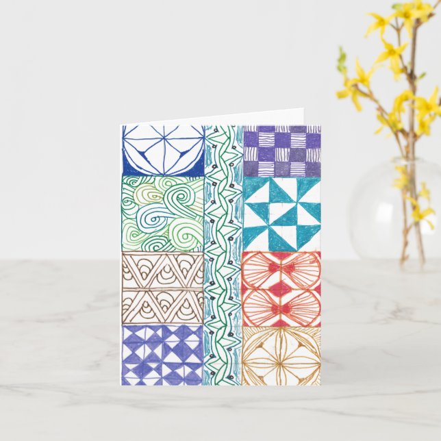 Kritzelier Kort (Gul blomma)
