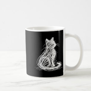 Kritzelkatteminimal linjefullständig konst japansk kaffemugg