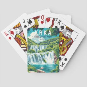 Krka National Park Kroatien Travel Art Vintage Casinokort