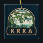Krka nationalpark Kroatien Travel Art Julgransprydnad Keramik<br><div class="desc">Krka-vektorgrafik - design. Krka nationalpark ligger längs Krka-floden i södra Kroatien. Det är känt för en serie med 7 vattenfall.</div>