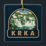 Krka nationalpark Kroatien Travel Art Julgransprydnad Keramik<br><div class="desc">Krka-vektorgrafik - design. Krka nationalpark ligger längs Krka-floden i södra Kroatien. Det är känt för en serie med 7 vattenfall.</div>