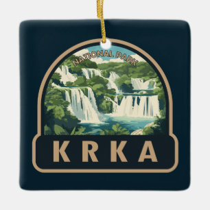 Krka nationalpark Kroatien Travel Art Julgransprydnad Keramik