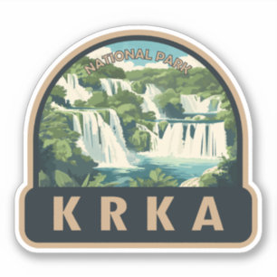 Krka nationalpark Kroatien Travel Art Klistermärken