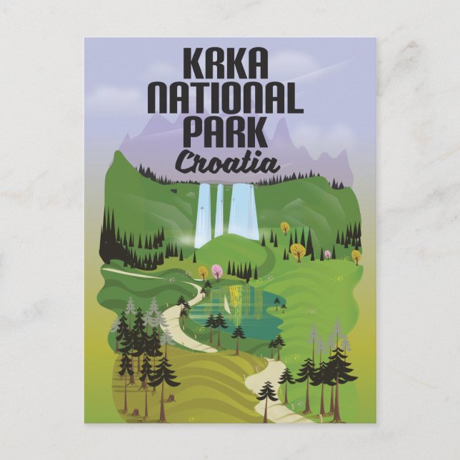 Krka nationalpark Kroatien Vykort (Framsida)
