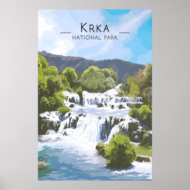 Krka Nationalpark Resaaffisch Croatia Poster (Framsidan)