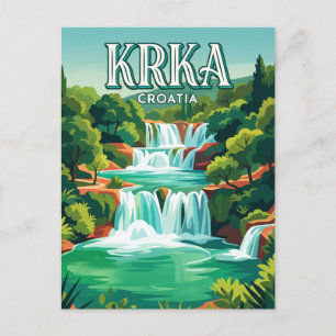 Krka nationalpark vattenfall Kroatien Vykort