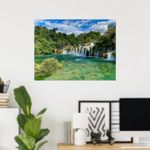 Krka vattenfall i Kroatien panorama vy