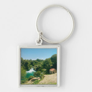 Krka Waterfalls - Krka nationalpark - Kroatien Fyrkantig Silverfärgad Nyckelring