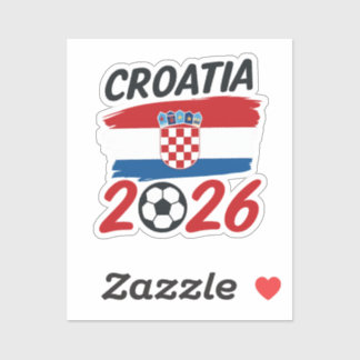 Kroatien 2026 Fotboll Fan Design Flagga Färger Klistermärken