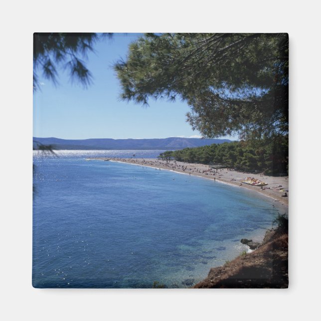 Kroatien, Brac Island, Bol, Golden Cape Beach 2 Magnet (Framsidan)