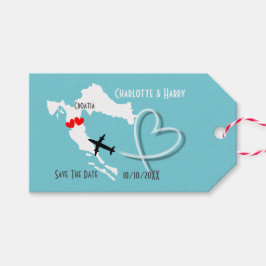 Kroatien Bröllop spara datum Presentetikett