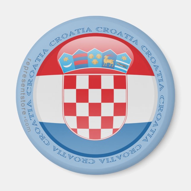Kroatien Bubble Flagga Magnet (Framsidan)