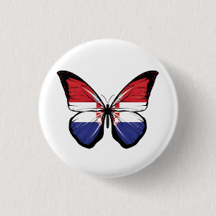 Kroatien Butterfly Flagga Knapp