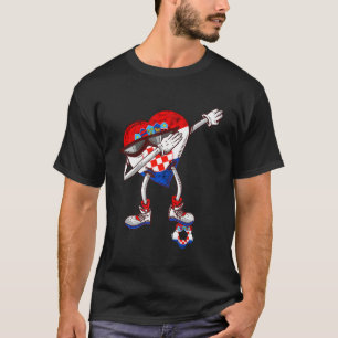 Kroatien Dabbing Heart Hrvatska Soccer Team Kroati T Shirt
