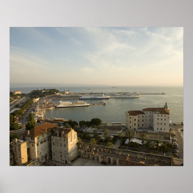 Kroatien, Dalmatien, Split. Utsikt över Riva Poster (Framsidan)