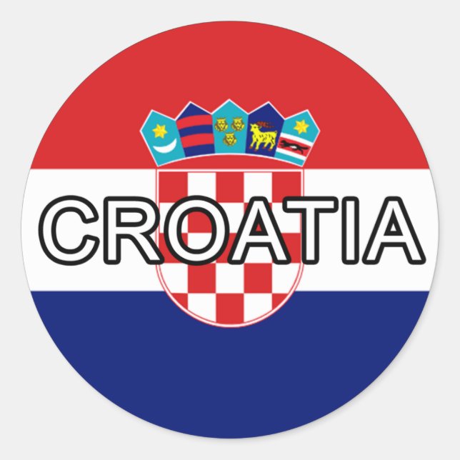 Kroatien Euro Sticker Runt Klistermärke (Framsida)