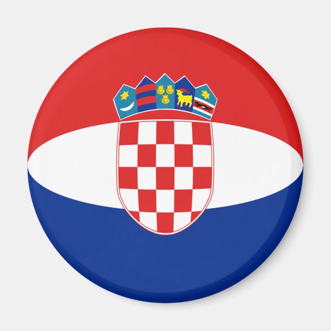 Kroatien Fisheye Flagga Magnet (Framsidan)