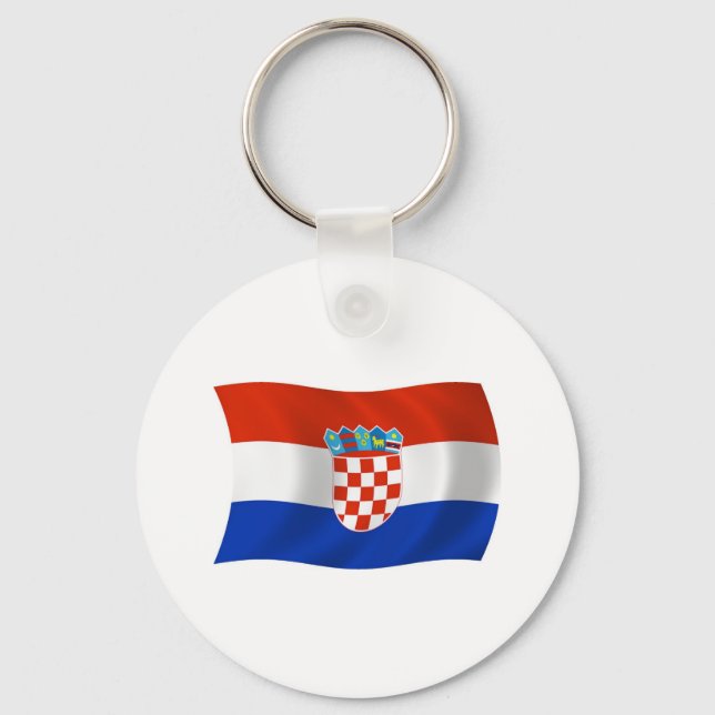 Kroatien Flagg Nyckelring (Framsida)
