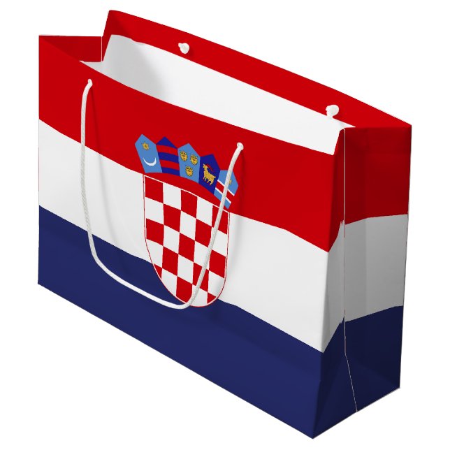 Kroatien flagga (Framsidan Vinklad)