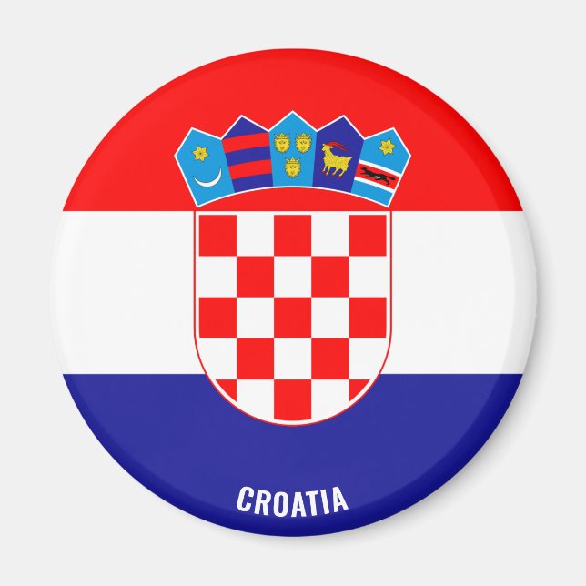 Kroatien Flagga Charming Patriotic Magnet (Framsidan)