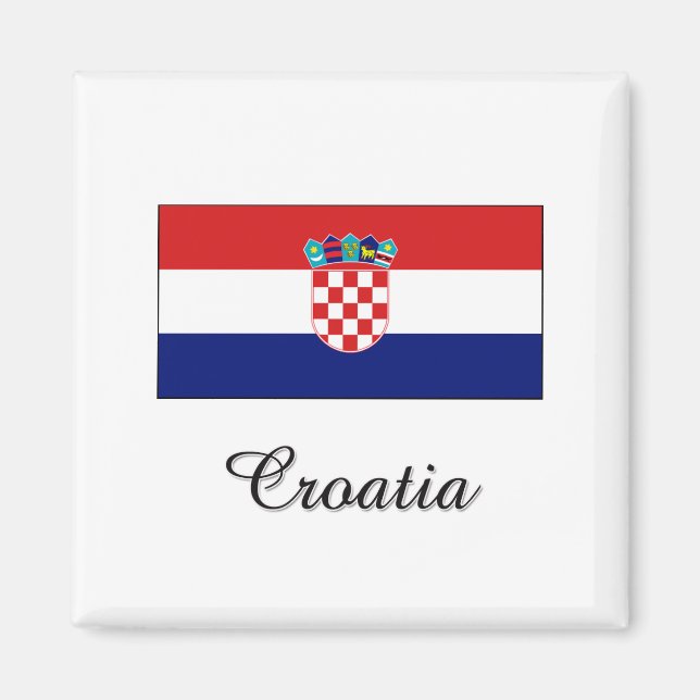 Kroatien Flagga Design Magnet (Framsidan)
