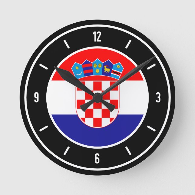 Kroatien Flagga Elegant Rund Klocka (Framsida)