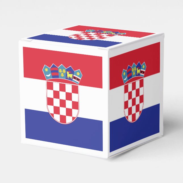 Kroatien Flagga Emblem Presentaskar (Framsidan Sidan)