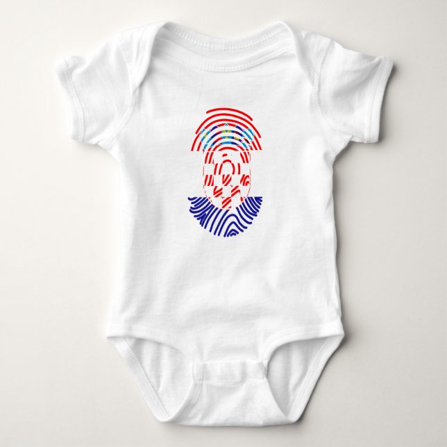 Kroatien Flagga Fingerprint T Shirt (Framsida)