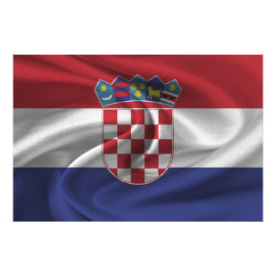 Kroatien Flagga Fototryck