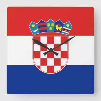 Kroatien Flagga Fyrkantig Klocka