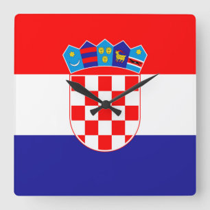 Kroatien Flagga Fyrkantig Klocka