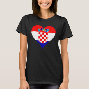 Kroatien Flagga Heart Kroatien Kärlek Kroatien T Shirt