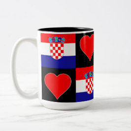 Kroatien Flagga Heart Mönster-Roligten Patriotic K Två-Tonad Mugg