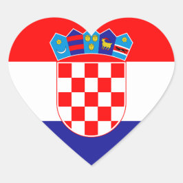 Kroatien Flagga Heart Sticker Hjärtformat Klistermärke