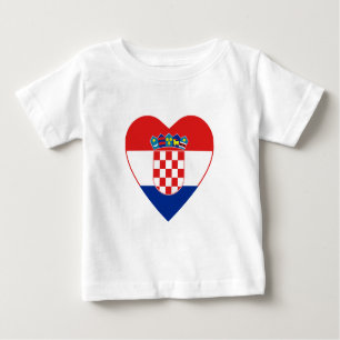 Kroatien Flagga Heart T-Shirt