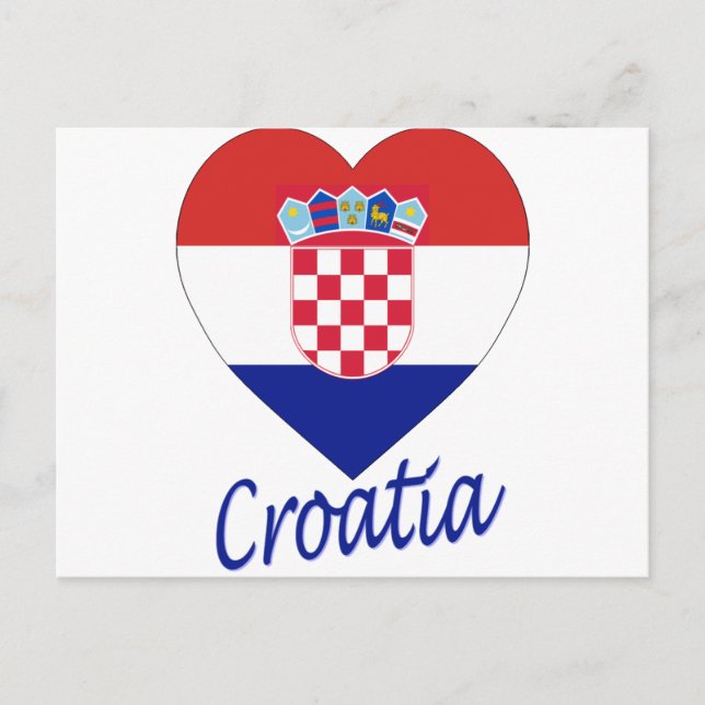 Kroatien Flagga Heart Vykort (Framsida)