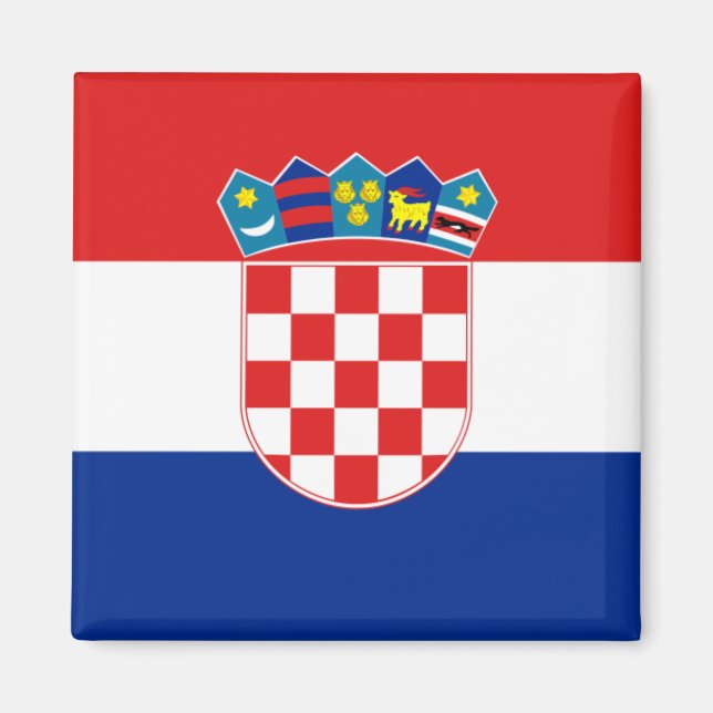 Kroatien Flagga HR Hrvatska Magnet (Framsidan)