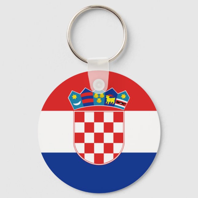Kroatien Flagga HR Hrvatska Nyckelring (Framsida)