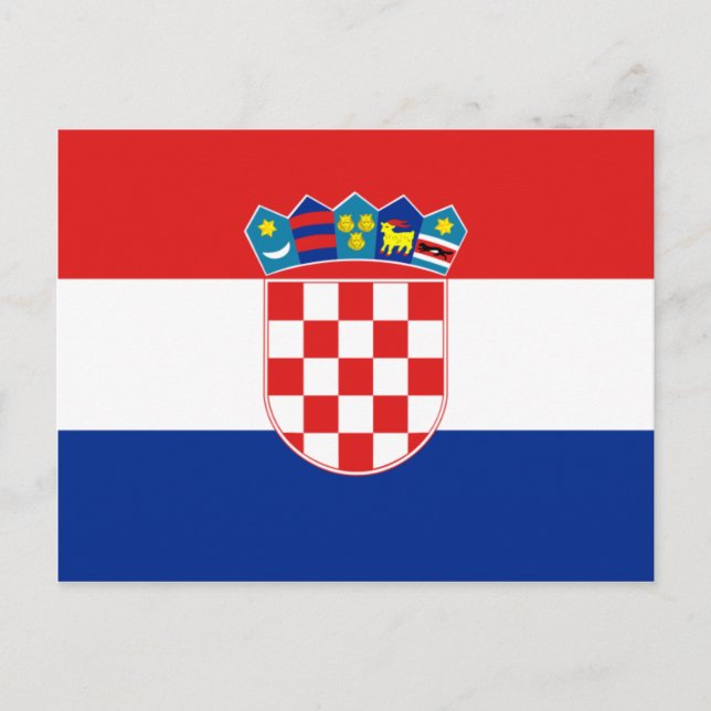Kroatien Flagga HR Hrvatska Vykort (Framsida)
