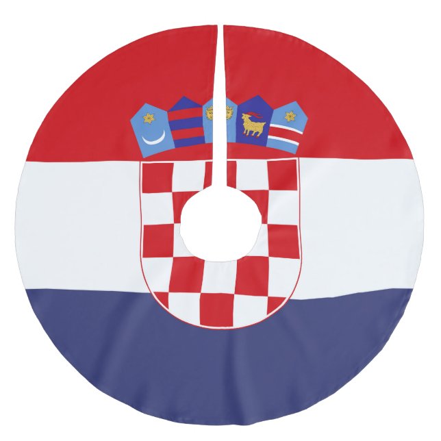 Kroatien flagga julgransmatta borstad polyester (Framsidan)