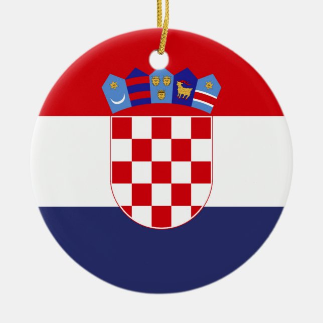 Kroatien flagga julgransprydnad keramik (Framsidan)