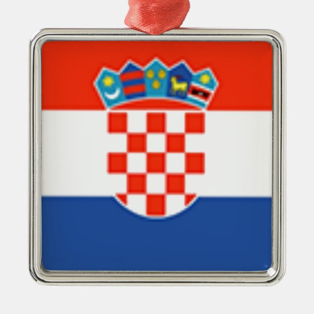 Kroatien Flagga Julgransprydnad Metall (Framsidan)