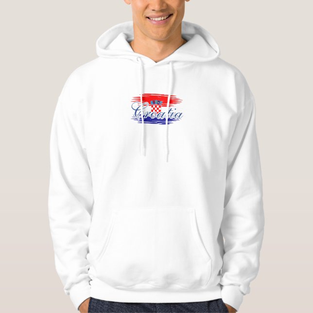 Kroatien flagga karta hoodie (Framsida)