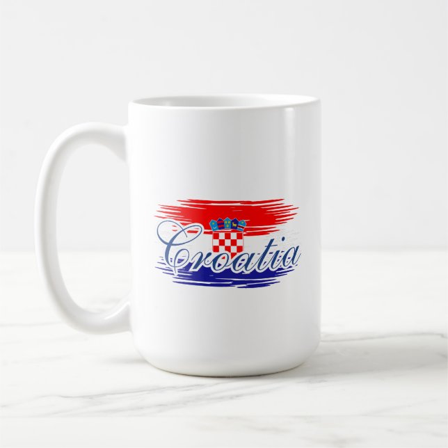 Kroatien flagga karta kaffemugg (Vänster)