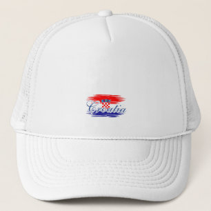 Kroatien flagga karta keps