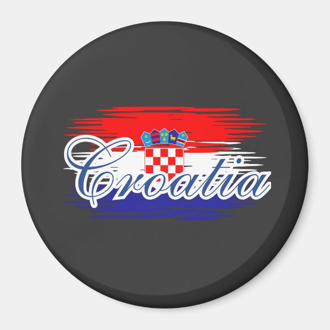 Kroatien flagga karta magnet (Framsidan)